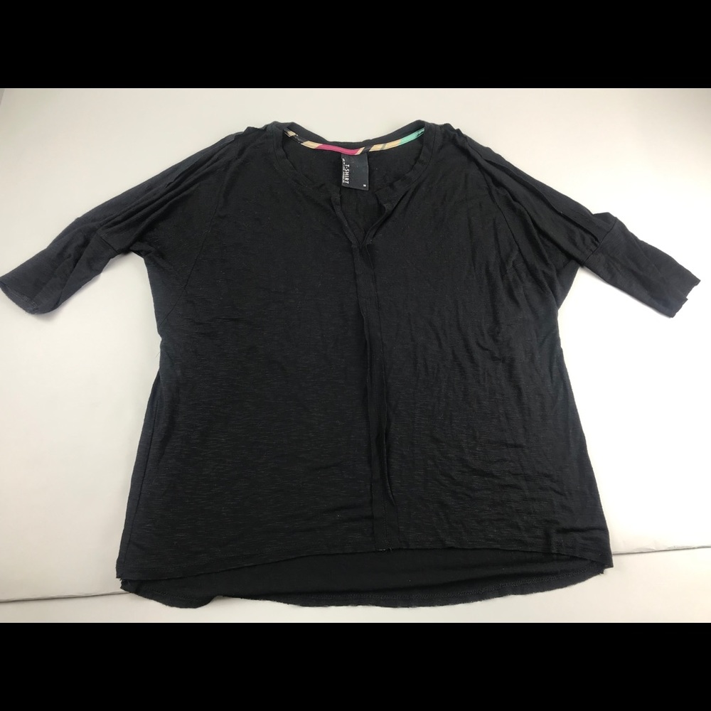 Anthropologie Dolan T Shirt Black V Neck Top M